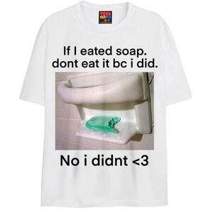 Teen Hearts Eated Soap T-shirt White Medium NWT